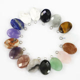 Natural Stone Oval 13x18MM Section Face Cut Pendants 12pcs
