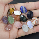 Natural Stone Oval 13x18MM Section Face Cut Pendants 12pcs