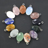 Natural Stone Oval 13x18MM Section Face Cut Pendants 12pcs
