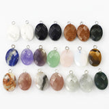 Natural Stone Oval 13x18MM Section Face Cut Pendants 12pcs