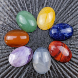 18*25mm Amethyst Lapis 7 Chakra Healing Stone Meditation