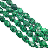 10x14mm Amethyst Malachite Faceted Natural Stone Oval Beads