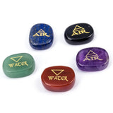 Natural Stone Oval Crystal Carving English Qihuo Water And Earth Charm Set