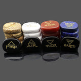 Natural Stone Oval Crystal Carving English Qihuo Water And Earth Charm Set