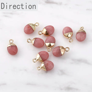 Natural Stone Oval DIY Earring Necklace Pendant Supplies