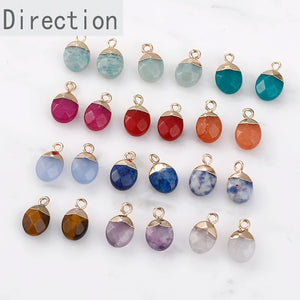 Natural Stone Oval DIY Earring Necklace Pendant Supplies