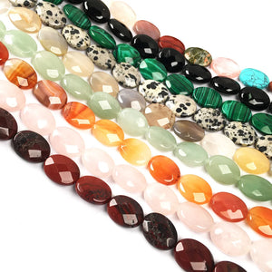 Oval Faceted Agates Scattered Beads DIY Jewelry Making