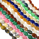 Natural Stone Oval Loose Beads Crystal Semifinished Beaded
