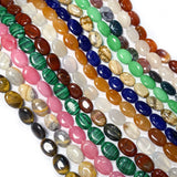 Natural Stone Oval Loose Beads Crystal Semifinished Beaded