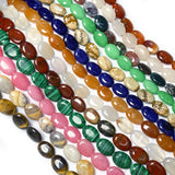 Natural Stone Oval Loose Beads Crystal Semifinished Beaded