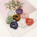 Peach Heart Pendant Necklace Crystal Amethyst DIY Jewelry 3pcs