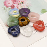 Peach Heart Pendant Necklace Crystal Amethyst DIY Jewelry 3pcs