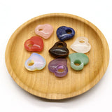 Peach Heart Pendant Necklace Opal Tiger's Eye DIY Jewellery