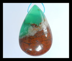 Natural Stone Chrysoprase Necklace Pendant 29x19x11mm