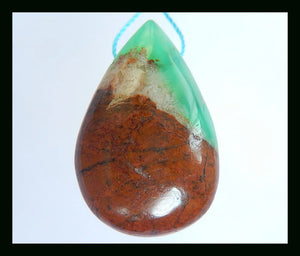 Natural Stone Chrysoprase Necklace Pendant 29x19x11mm