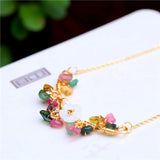 Natural Stone Pearls Tourmaline Choker Necklace Women