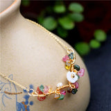 Natural Stone Pearls Tourmaline Choker Necklace Women