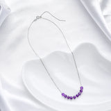 Natural Stone Pendant 925 Sterling Silver Chain Necklace for Women