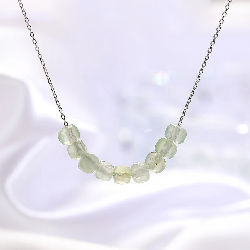 Natural Stone Pendant 925 Sterling Silver Chain Necklace for Women