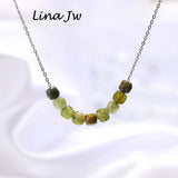 Natural Stone Pendant 925 Sterling Silver Chain Necklace for Women