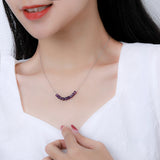 Natural Stone Pendant 925 Sterling Silver Chain Necklace for Women
