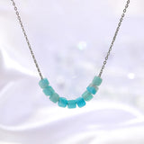 Natural Stone Pendant 925 Sterling Silver Chain Necklace for Women