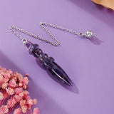 Amethyst Crystal Pendulum for Divination Dowsing Healing Purple Quartz