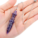 Amethyst Crystal Pendulum for Divination Dowsing Healing Purple Quartz