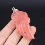 Gemstone Angel Wings Pendant for Jewelry Making