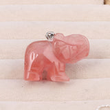 Elephant Shaped Gemstone Pendant for Jewelry Making