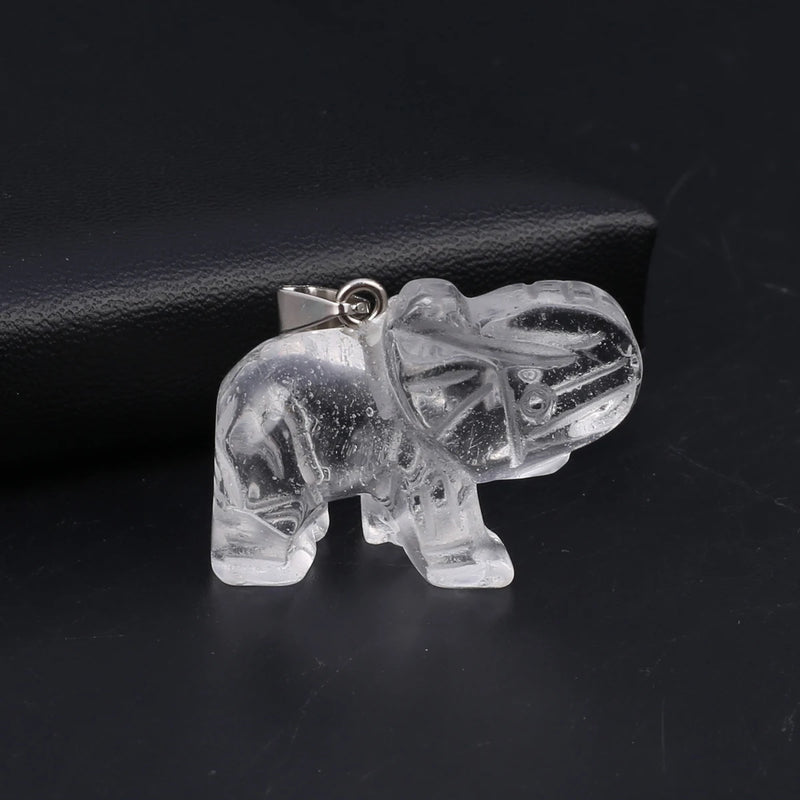 Elephant Shaped Gemstone Pendant for Jewelry Making