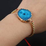 Natural Stone Pendant Bracelets Healing Druse Geode Agate