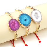 Natural Stone Pendant Bracelets Healing Druse Geode Agate