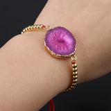 Natural Stone Pendant Bracelets Healing Druse Geode Agate