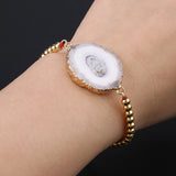 Natural Stone Pendant Bracelets Healing Druse Geode Agate