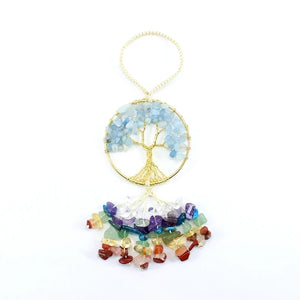 7 Chakra Life Of Tree Natural Stone Car Hanging
