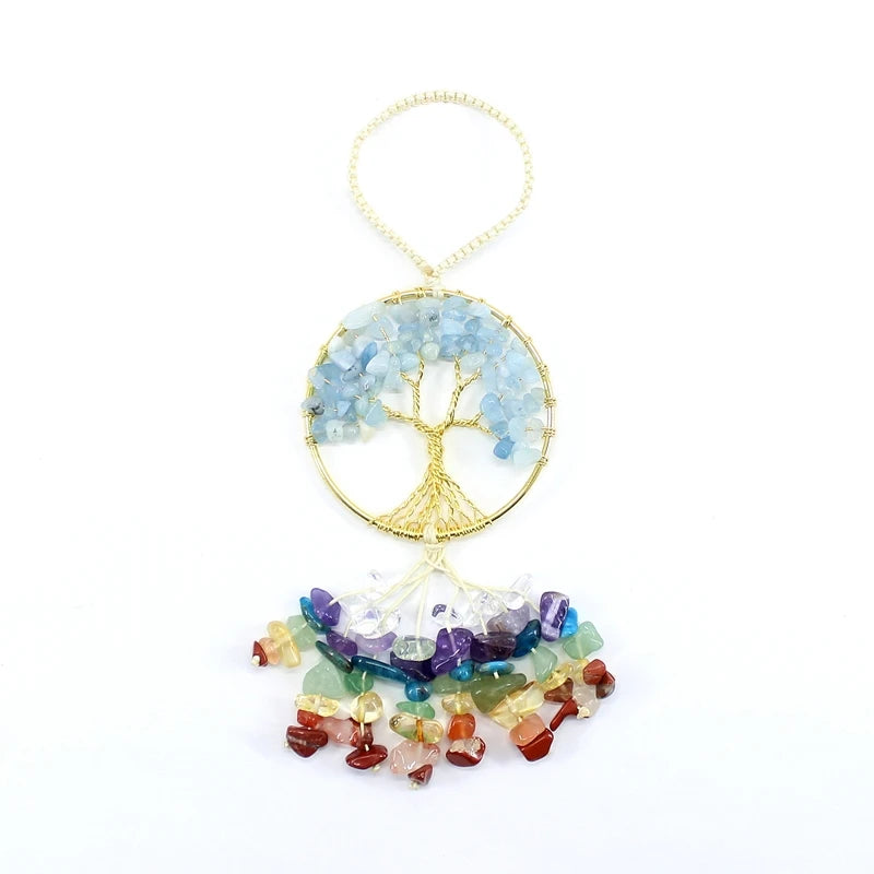 7 Chakra Life Of Tree Natural Stone Car Hanging