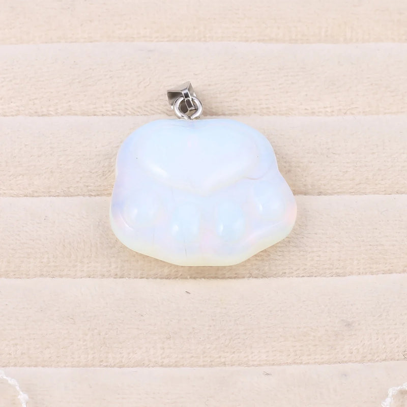 Natural Stone Cat Paws Gemstone Charms for Jewelry Making