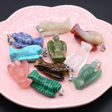 Angel Shape Rose Quartz Charms for DIY Jewelry Making