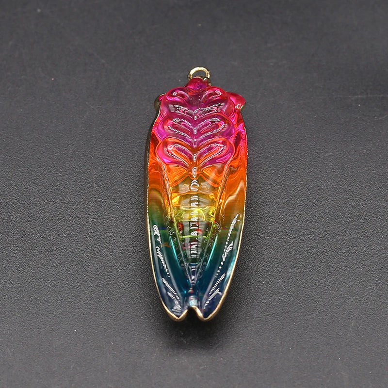 Stone Insect Shape Pendant Charms for DIY Jewelry Making