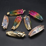 Stone Insect Shape Pendant Charms for DIY Jewelry Making