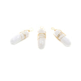 Clear Quartz Hexagonal Prisms Gemstone Charms for Jewelry Making