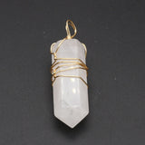 Clear Quartz Hexagonal Prisms Gemstone Charms for Jewelry Making