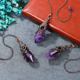 Amethyst Stone Pendulum for Divination Dowsing Reiki Healing