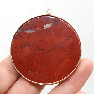 Natural Stone Pendant Disc Shape Rose Quartz Labradorite Crystal Charms