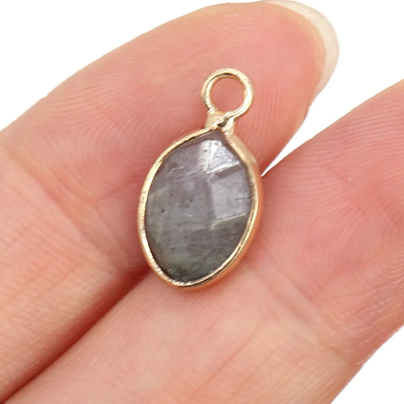 Faceted Crystal Agates Charms Pendants 10x16mm