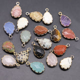 Faceted Amazonite Water Drop Pendant Golden Plated for Jewelry Making