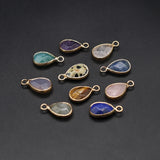 Stone Pendant Plated Water Drop Agates Pendant DIY Necklace Gift