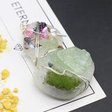 Green Resin Natural Stone Pendant with Freshwater Pearl