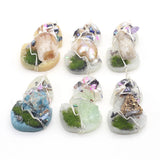 Green Resin Natural Stone Pendant with Freshwater Pearl